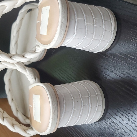 DV Dolce Vita Tessa Braided Double Strap Sandals Heels in Ivory - Women's 9 US - Picture 7 of 12